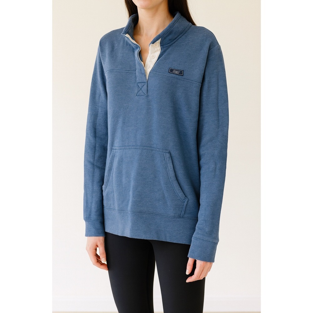 State of Mine Ohio Pullover Sweatshirt Blue Button Up Mens Size L